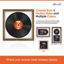 "16X16"" Gold Ornate Vinyl Record Frame With Emerald Mount For 12 Inch Lp Disc - Ak Frames" - thumbnail 4