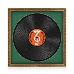"16X16"" Gold Ornate Vinyl Record Frame With Emerald Mount For 12 Inch Lp Disc - Ak Frames"