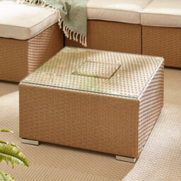 Furniturebox Uk Orlando Beige Rattan Garden Coffee Table + Ice Bucket - thumbnail 3