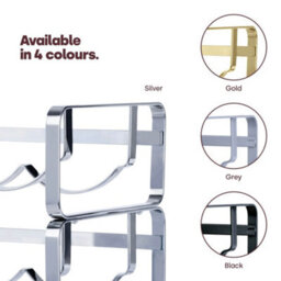 Livivo Silver Chrome Wine Rack For Countertop Bottle Storage - thumbnail 8