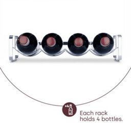 Livivo Silver Chrome Wine Rack For Countertop Bottle Storage - thumbnail 3