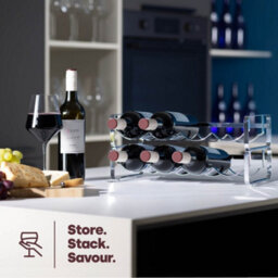 Livivo Silver Chrome Wine Rack For Countertop Bottle Storage - thumbnail 2