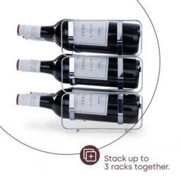 Livivo Silver Chrome Wine Rack For Countertop Bottle Storage - thumbnail 7
