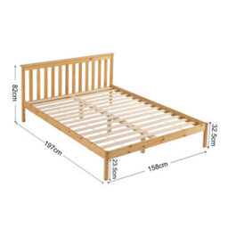 Comfy Living 5Ft Medina Wooden Bed Frame In Caramel - thumbnail 2