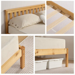 Comfy Living 5Ft Medina Wooden Bed Frame In Caramel - thumbnail 7