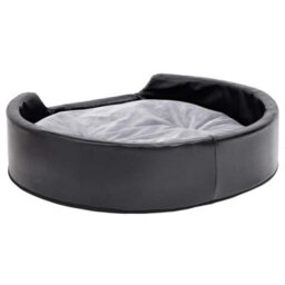 Vidaxl Dog Bed Black And Grey 79X70X19 Cm Plush And Faux Leather - thumbnail 5