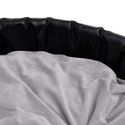 Vidaxl Dog Bed Black And Grey 79X70X19 Cm Plush And Faux Leather - thumbnail 6