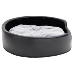 Vidaxl Dog Bed Black And Grey 79X70X19 Cm Plush And Faux Leather - thumbnail 4