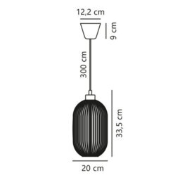 Nordlux Milford Glass Pendant Light Ribbed  White,mains - thumbnail 6