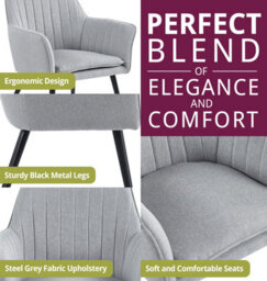 Hallowood Furniture Cullompton Rectangular Dining Table (1.2M) With 4 Steel Grey Fabric Chairs - thumbnail 5