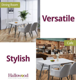 Hallowood Furniture Cullompton Rectangular Dining Table (1.2M) With 4 Steel Grey Fabric Chairs - thumbnail 6