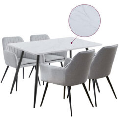 Hallowood Furniture Cullompton Rectangular Dining Table (1.2M) With 4 Steel Grey Fabric Chairs - thumbnail 8