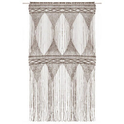 Berkfield Macrame Curtain Taupe 140X240 Cm Cotton - thumbnail 3