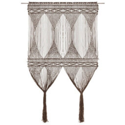 Berkfield Macrame Curtain Taupe 140X240 Cm Cotton - thumbnail 2