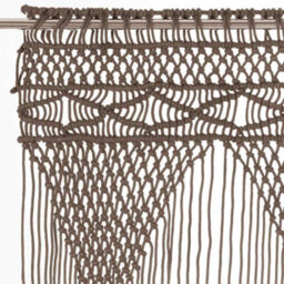 Berkfield Macrame Curtain Taupe 140X240 Cm Cotton - thumbnail 4