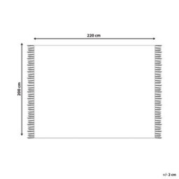 Beliani Blanket Chack Cotton 190 X 190 Cm Beige - thumbnail 3