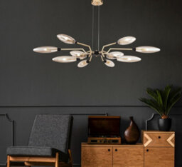 Luminosa Lighting Luminosa Ventura Ceiling Pendant Lamp Matt Gold , 12 Light, G9 - thumbnail 3
