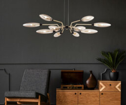 Luminosa Lighting Luminosa Ventura Ceiling Pendant Lamp Matt Gold , 12 Light, G9 - thumbnail 2