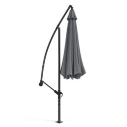 Living And Home 3M Large Rotatable Garden Sun Shade Cantilever Parasol Patio Hanging Banana Umbrella Crank Tilt No Base, Dark Grey - thumbnail 7