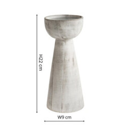 Ivyline Padstow White Wash Wooden Candle Holders 2 Pack - thumbnail 2