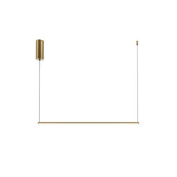 Luminosa Lighting Luminosa Halo Modern 80Cm Bar Pendant Ceiling Light Brass 500Lm White Shade - thumbnail 1
