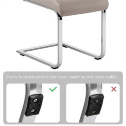 Yaheetech Set Of 2 Light Brown Faux Leather Dining Chairs With Metal Legs For Kitchen Dining Room - thumbnail 8