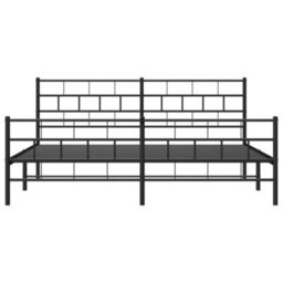 Berkfield Metal Bed Frame With Headboard And Footboard Black 200X200 Cm - thumbnail 5