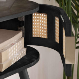 Rattan Console Table Birlea Sark Hall Table Dressing Table Black - thumbnail 7
