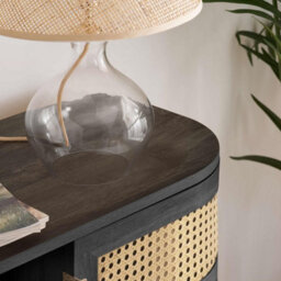 Rattan Console Table Birlea Sark Hall Table Dressing Table Black - thumbnail 6