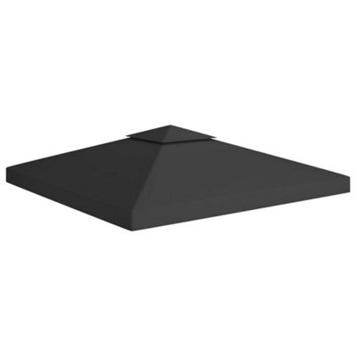 Walplus 2-Tier Gazebo Top Cover 310 G/ma 3X3 M Black - image 1