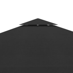 Walplus 2-Tier Gazebo Top Cover 310 G/ma 3X3 M Black - thumbnail 4