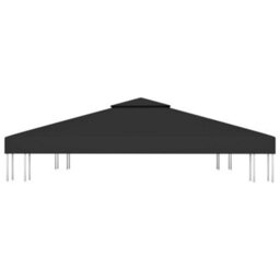 Walplus 2-Tier Gazebo Top Cover 310 G/ma 3X3 M Black - thumbnail 3