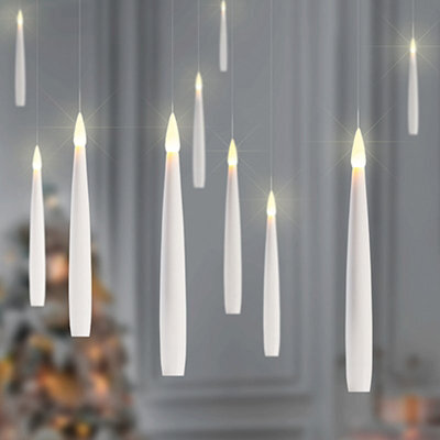 Zazzora Halloween Floating Candle Lights 15Cm 10 Pack Warm White Led Battery Operated Remote Control Indoor Christmas Decoration - image 1