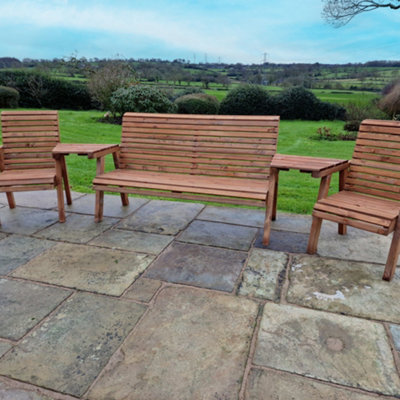 Churnet Valley Garden Furniture Ltd Valley 5 Seat Set 1X3B 2Xc Straight Tray - image 1