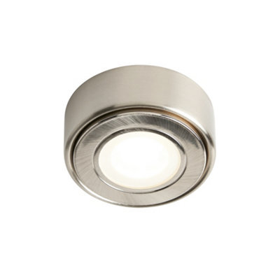 Litecraft Rofa Satin Nickel 1.5 Watt Led Round Under Cabinet Light - image 1