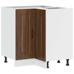 Berkfield Durable Kitchen Corner Base Cabinet Kalmar Brown Oak Engineered Wood
