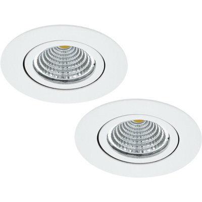 2 Pack Modern Wall And Ceiling Led Flush Downlights - 6W Recessed Spotlights In White - image 1