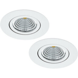 2 Pack Modern Wall And Ceiling Led Flush Downlights - 6W Recessed Spotlights In White