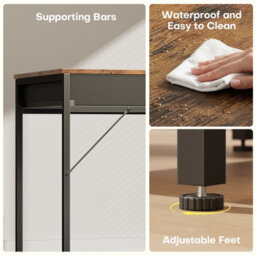 Precision Synergie Computer Desk With Drawers, 120 X 50 Cm Reversible Home Office Desk With Storage, Brown - thumbnail 6