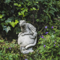 Solid Stone Cast 'dragon On Ball' Garden Ornament - thumbnail 2