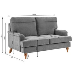 Furniture in Fashion Hampshire Fabric 2 Seater Sofa In Grey - thumbnail 6