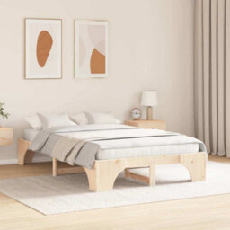 Berkfield Modern Bed Frame 135X190 Cm Solid Pine Wood - thumbnail 4