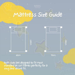 MHG Living Waterproof Baby Cot Mattress, Hypoallergenic, Breathable, Firm Support, Washable Zipped Cover 120X60X10Cm - thumbnail 7