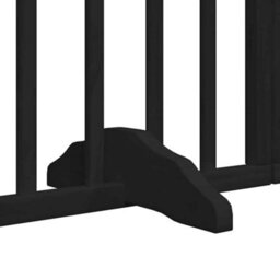 Walplus Black Dog Gate With Door Foldable 9 Panels 450 Cm Poplar Wood - thumbnail 6