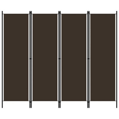 Vidaxl 4-Panel Room Divider Brown 200X180 Cm Room Dividers - image 1