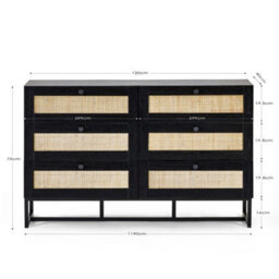 Oakham Premium Trelawny 6 Drawer Chest - Black - thumbnail 5