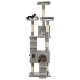 Vidaxl Cat Tree With Sisal Scratching Posts 170 Cm Grey - thumbnail 2