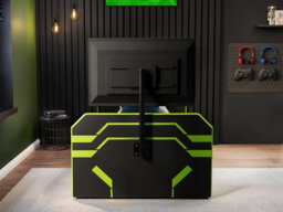 Recoil Alister Side Lift Tv Ottoman Bed Black & Green Single - thumbnail 3