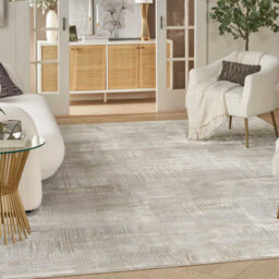 Silver Grey Abstract Modern Living Room Bedroom & Dining Room Rug-119Cm X 180Cm - thumbnail 2