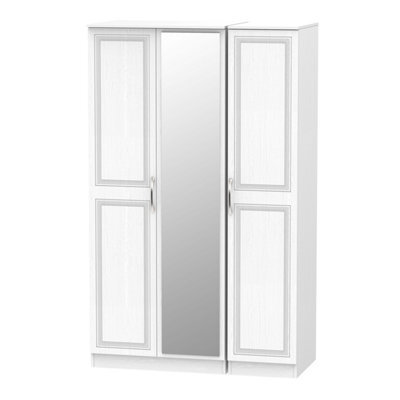 Stafford Triple Mirror Wardrobe In Signature White (Ready Assembled) - image 1